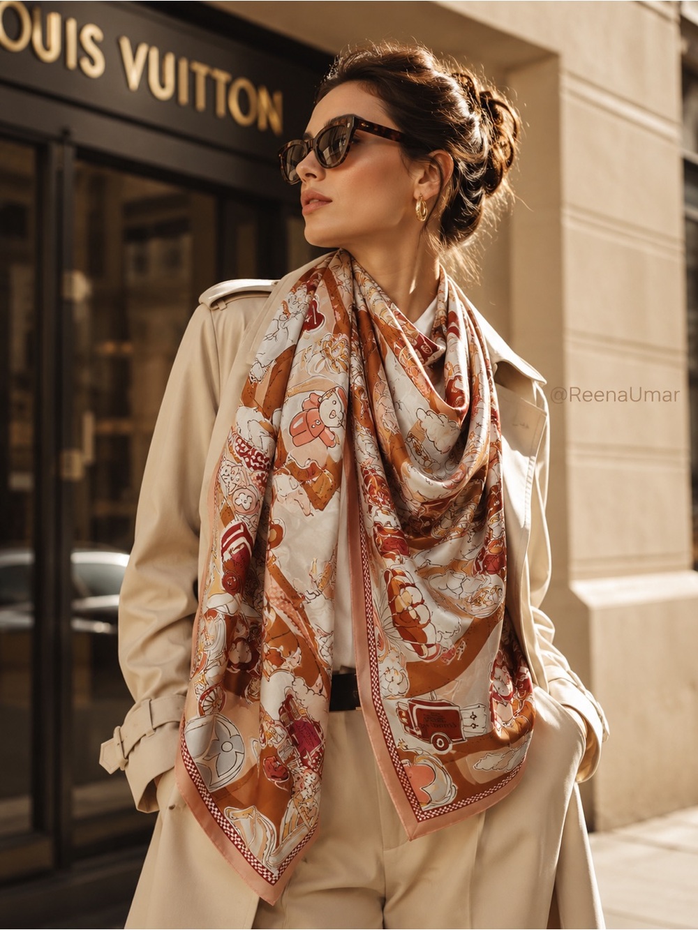 Travel Adventure Silk Scarf – Novelty Print Shawl 45” x 70” ✨